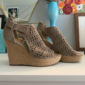 Marc Fisher Open Toe ankle wedges Sz 9